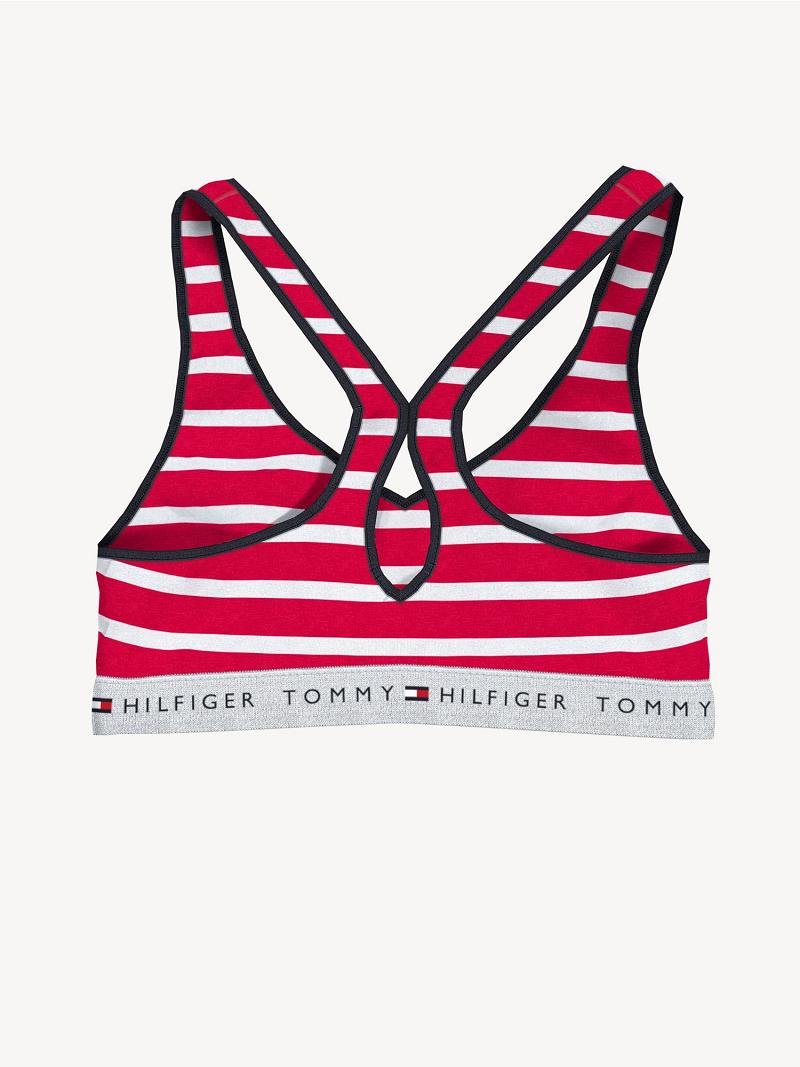 Női Tommy Hilfiger Essential Stripe Melltartók Piros | HU 519FDN